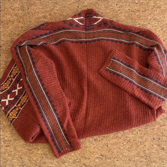 Lucky Brand Rust Geometric Cardigan - Picture 7 of 11